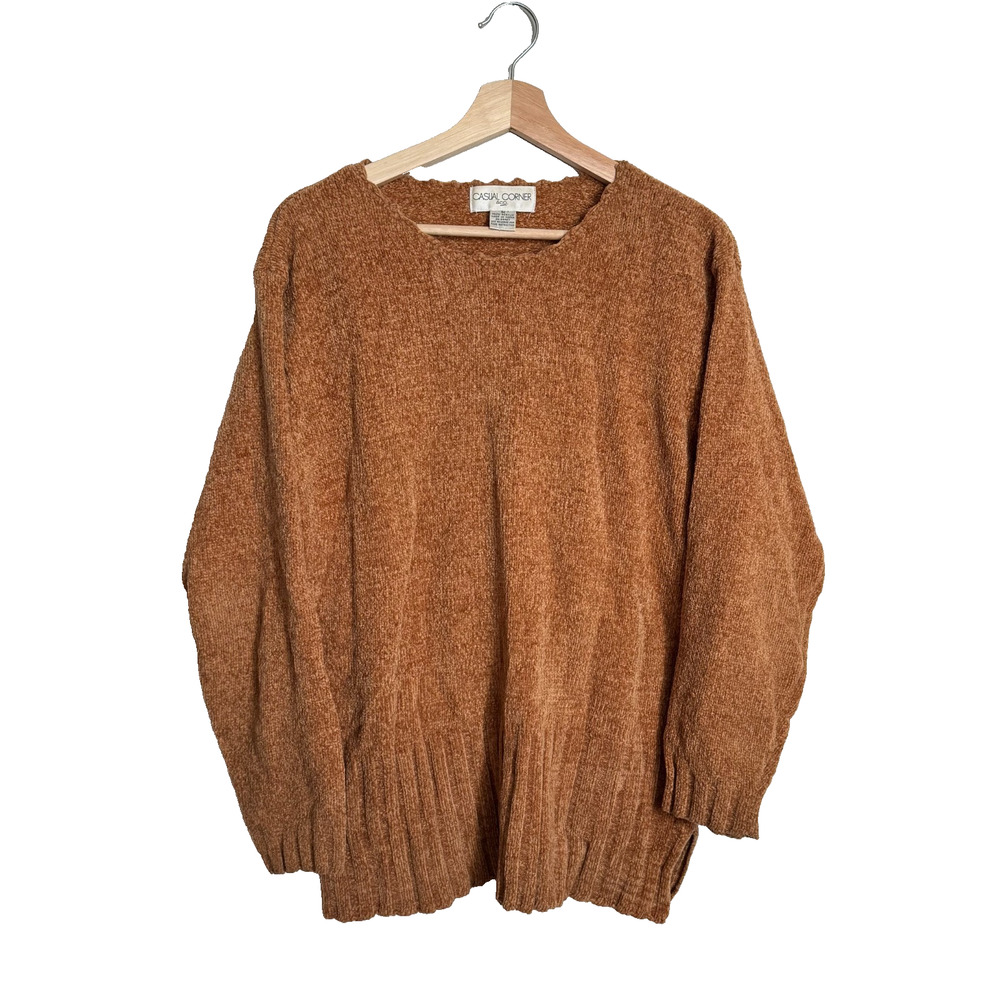 Vintage Casual Corner & Co Sweater Size M Made Korea Brown Knit 22x26